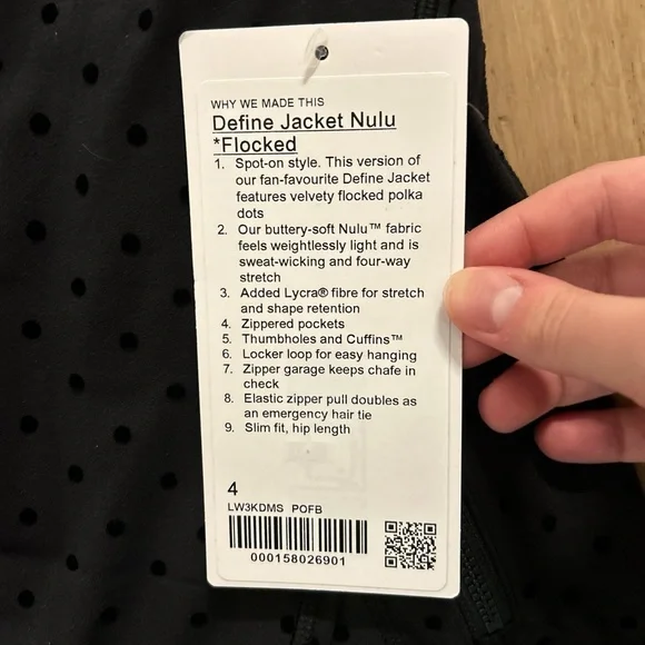 Lululemon Black Define Jacket with Polka Dots - Picture 2 of 4